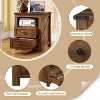 MUUEGM Farmhouse Nightstand with Charging Station, 18" Bedside Table with Drawer & Storage Cabinet, End Table for Bedroom, Living Room - 3 of 4