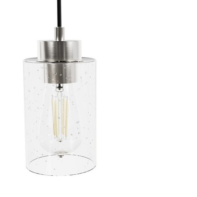 Hartland Seeded Glass 3-Light Brushed Nickel Linear Pendant