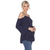 Women's Cold Shoulder Ruffle Sleeve Top - White Mark - 2 of 4