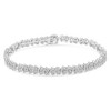 Haus of Brilliance Silver 1.0 Cttw Chevron 2 Stone Arrow Link Tennis Bracelet - 7” - 2 of 4