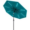 Solar Powered 9FT Offset Patio Umbrella, 8-Rib Steel Frame, Tilt Crank, UV Resistant & Waterproof - 2 of 4