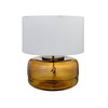 Storied Home Amber Glass Table Lamp with White Cotton Shade: UL Listed, Modern Decor, 40W E26 - 3 of 4