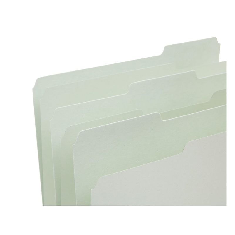 Staples Top Tab Pressboard File Folders Letter Size Light Green 410506, 5 of 7
