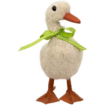 Northlight Duck with Polka-Dot Bow Easter Decoration - 8"