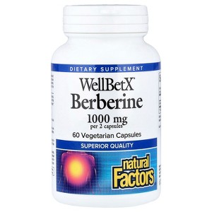 Natural Factors WellBetX® Berberine, 60 Vegetarian Capsules (500 mg per Capsule) - 1 of 4
