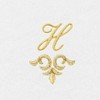 Linum Home Textiles 100% Turkish Cotton MONICA Gold Thread 2PC Embellished Washcloth Set - 3 of 3