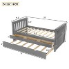 TIRAMISUBEST Twin Size Platform Bed Frame with Trundle, Solid Wood Storage Daybed with 3 Drawers - 4 of 4