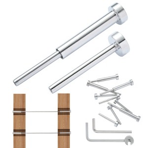 VEVOR 20 Pack Invisible Cable Railing kit, T316 Stainless Steel 1/8" Invisible Receiver and Swage Stud End for Cable Railing, Silver - 1 of 4