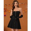 Allegra K Women's Zip-Up Strapless Mini Bodycon Dresses - 2 of 4