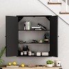 NicBex Bathroom Wall Mount Storage Cabinet Mirror Medicine Cabinet with 2 Doors & 3 Triple Tier Storage - 4 of 4