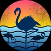 Men's Design By Humans Flamingos Sunset Waves By jun_salazar216 T-Shirt - 2 of 2