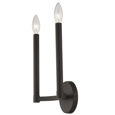 Bronze Double Candle 2-Light Wall Sconce