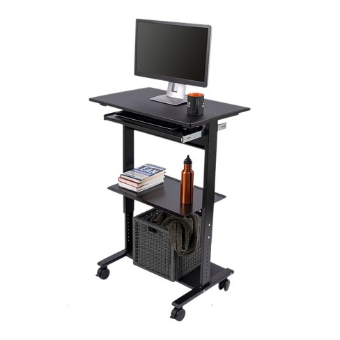 Stand Up Desk Store Rolling Adjustable Height Two Tier Standing