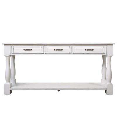 NicBex 63.38''Long Console Table with Bottom Storage Shelf Farmhouse Wooden Side Table for Living Room,Hallway