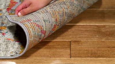 Ivory Multicolor Abstract Distressed 8' x 10' Area Rug