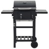 vidaXL Charcoal-Fueled BBQ Grill with Bottom Shelf Black - 2 of 2