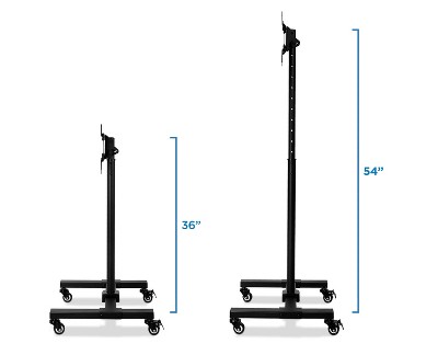 Black Adjustable Mobile TV Stand with Locking Wheels for 13"-42" Screens