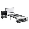 Whisen Twin Metal Bed with Two-Tier Storage Shelves and Wooden Storage Cabinet - 4 of 4