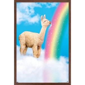 Trends International Avanti - Llama Licks Rainbow Framed Wall Poster Prints - 1 of 4