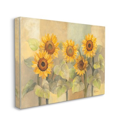 Stupell Industries Soft Vintage Sunflower Floral Field Yellow Green