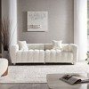 GDFStudio Ovando 87.4'' Modern Velvet Fabric 3-Seater Sofa with Metal Legs and 2 Pillows - 2 of 4
