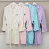 Personalization Mall Embroidered Short Fleece Robe - White - 3 of 4