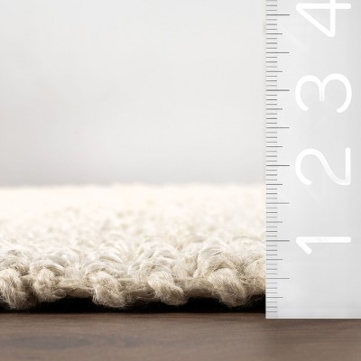 Handwoven Off-White Chunky Jute 2' 6" x 6' Runner Rug