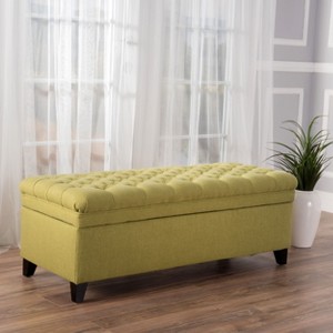 PAGED 50 Inch Fabric Storage Ottoman Bench, Modern End of Bed Bench with Button Tufted Cushion for Living Room, Bedroom, Entryway - 1 of 4