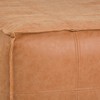 NicBex Large Square Coffee Table Pouf Ottoman Footstool for Living Room, Bedroom, Distressed Brown - 2 of 4