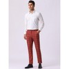 Lars Amadeus Men's Flat Front Unique Plaid Printed Business Dress Pants - 4 of 4