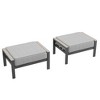 Sonkuki 2-Piece Ottomans with Solution-Dyed Fabric Cushion, Ideal for Patio - 2 of 4