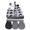 Hudson Baby Infant Boy Cotton Cap and Scratch Mitten Set, Modern Mustache, 0-6 Months - 2 of 4