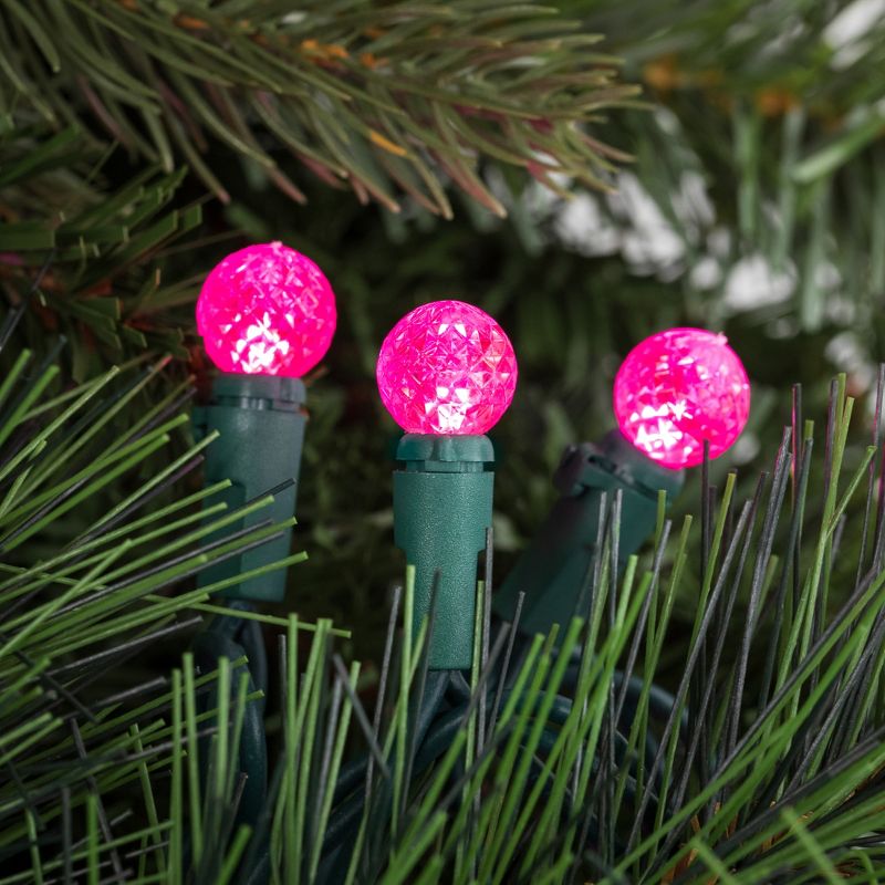 Northlight LED G12 Berry Christmas Lights - 16' Green Wire - Pink - 50 ct, 2 of 7