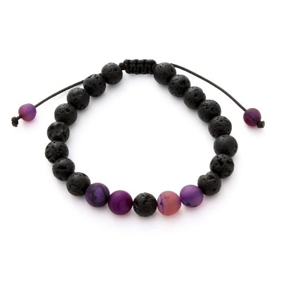 Plantlife Aromatherapy Bracelet - Adjustable Amethyst & Lava Rock, Natural Stone Jewelry for Essential Oil Diffusion & Wellness