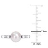 EVERLY JEWELRY |Sterling Silver 0.04 CT TGW Created White Sapphire And 7 - 7.5 MM White Freshwater Cultured Pearl Fashion Ring - 4 of 4