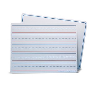 Flipside Products Magnetic Dry Erase Learning Mat, Two-Sided Red & Blue Ruled/Plain, 9" x 12", Pack of 24 - 1 of 3