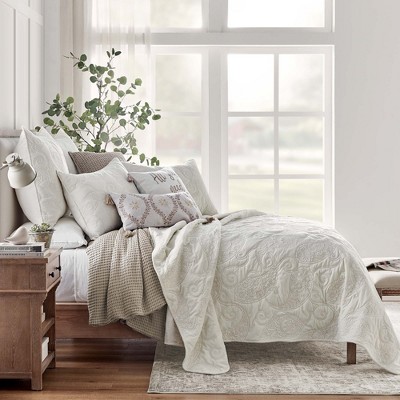 Cream Velvet Reversible King Quilt Set with Microfiber Back