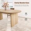 70.8in Oval Dining Table for 6-8 People, Large Farmhouse Kitchen Coffee Table with Thick Sturdy Wooden Base for Kitchen, Living Room, Office - 3 of 4