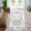 Acekool Washable Vintage Area Rug, Low Pile Non-Slip Soft Distressed Medallion Carpet for Living Room Bedroom, Easy Care - 2 of 4