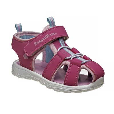 Rugged Bear Girls' Toddler Closed Toe Sandals With Adjustable Hook-and ...