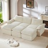 111'' Corduroy Cloud Modular Sectional Sofas with High-Density Sponge Seat and Freely Combinable Design - 3 of 4