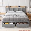 Upholstered Bed Frame w/ Storage Headboard,Platform Bed Frame w/ Storage Drawers, Charging Station No Box Spring Needed - 3 of 4