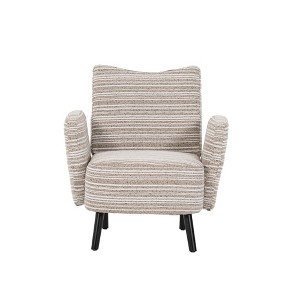 Gulches Modern Boucle Accent Chair, Khaki Upholstered Reading Chair with Side Storage Pocket - 1 of 4