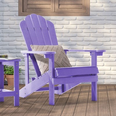 Sonkuki Faux Wood Adirondack Chair with High Back and Wide Seat