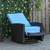 Outdoor Wicker Swivel Recliner Chair, Reclining Backrest, Lifting Footrest, 360 Degree Rotating Basic, Water Resistant Cushions for Patio - 2 of 4