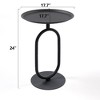 NicBex Lantern-Shaped Metal End Tables Living Room, Retro Tray Side Table with Weighted Base, Small Side Table, Round End Table, Small Coffee Table - 3 of 4