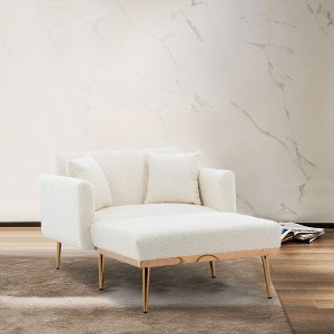 CAVINAS Modern Accent Lounge Chair with Adjustable Backrest,Plush Tufted Fabric Armchair for Living Room,Bedroom - 1 of 4
