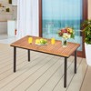 Tangkula Acacia Table Dining Table w/ 2" of Hole Slatted Wood Surface for Indoors & Outdoors - 2 of 4