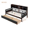 NicBex Twin Size Daybed with Storage Wooden Day bed Frame with Shelf Cabinet and 2 Large Drawers for Apartment - 2 of 4