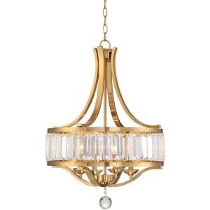 Possini Euro Design Prava Warm Brass Pendant Chandelier 21 1/2" Wide Modern Crystal 4-Light Fixture for Dining Room House Foyer Kitchen Island Bedroom - 1 of 4